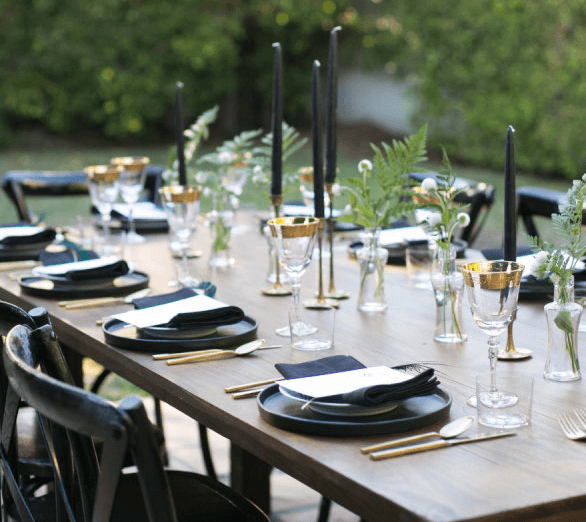 A Moody and Glamorous Fall Dinner Party Under the Stars